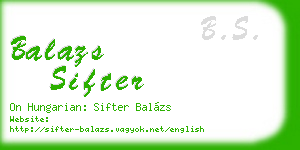 balazs sifter business card